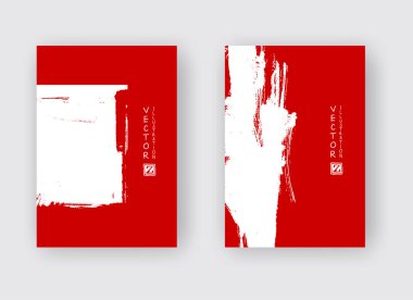 Soyut mürekkep fırçalı pankartlar. eps10 vektör illüstrasyonu