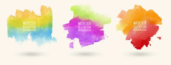 Conjunto de elementos aquarela pintados à mão — Vetor de Stock