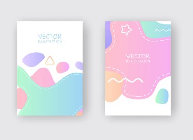 Sıvı formları renk kapakları ayarlandı. Renkli kabarcık şekilleri bileşimi.