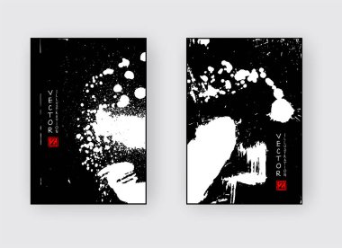 Beyaz arka planda siyah mürekkep fırça sıyrık.