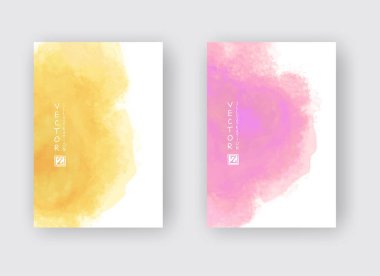 Suluboya mavi ve kırmızı renk tasarım pankartı seti.