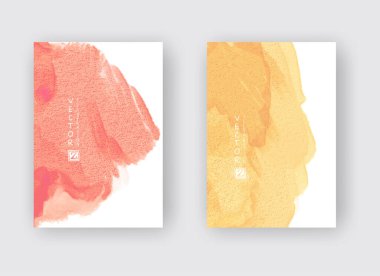 Suluboya mavi ve kırmızı renk tasarım pankartı seti.