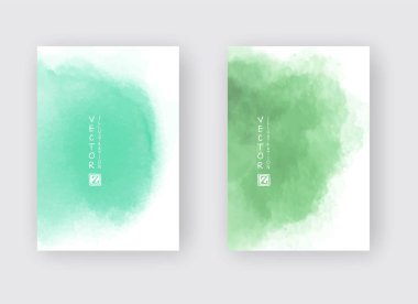 Suluboya lekeli kartlar. Vektör illüstrasyonu.