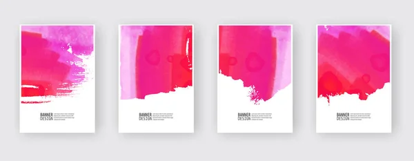 Conjunto de banner de design de aquarela abstrato . —  Vetores de Stock