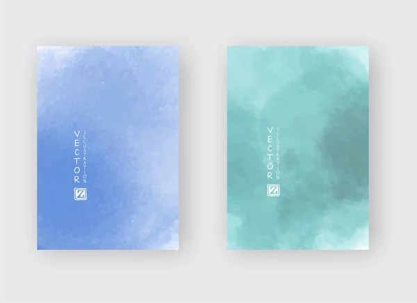 Set of cards with watercolor blots. Vector illustration. — 스톡 벡터