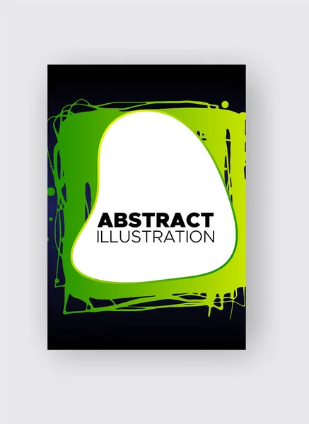 Moderne abstrakte Vektorbanner. Tusche Stil Posterformen der Farbverlauf auf schwarzem Hintergrund. — Stockvektor