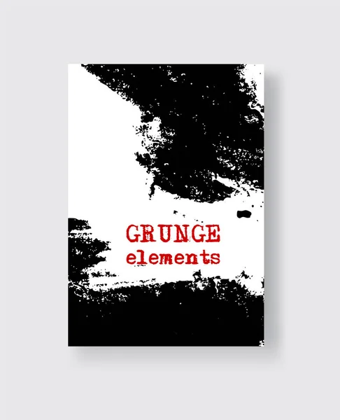 Coup de pinceau encre noire sur fond blanc. Illustration vectorielle de l'élément grunge stains . — Image vectorielle