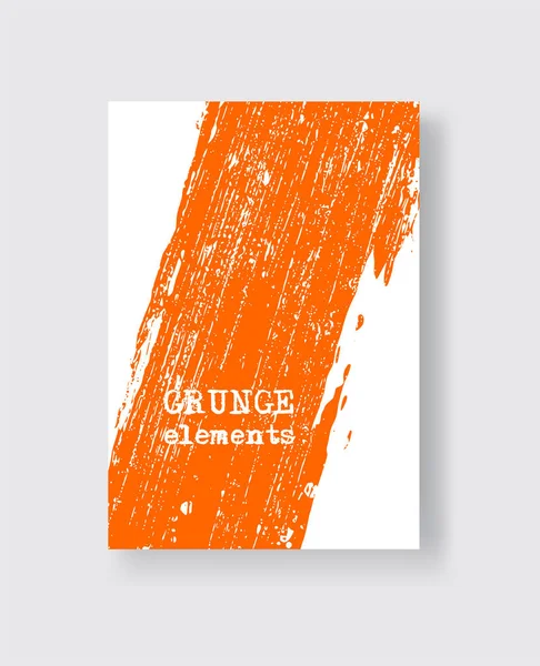 Orange grunge brush stroke on white background. Minimalistic style. — Stock Vector