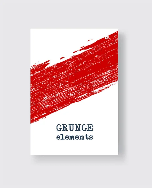 Pincelada grunge roja sobre fondo blanco. Estilo minimalista . — Vector de stock