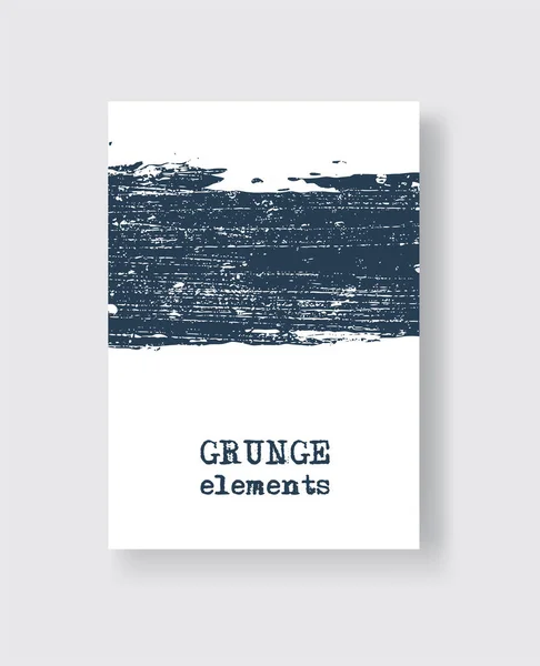 Coup de pinceau grunge bleu sur fond blanc. Style minimaliste . — Image vectorielle