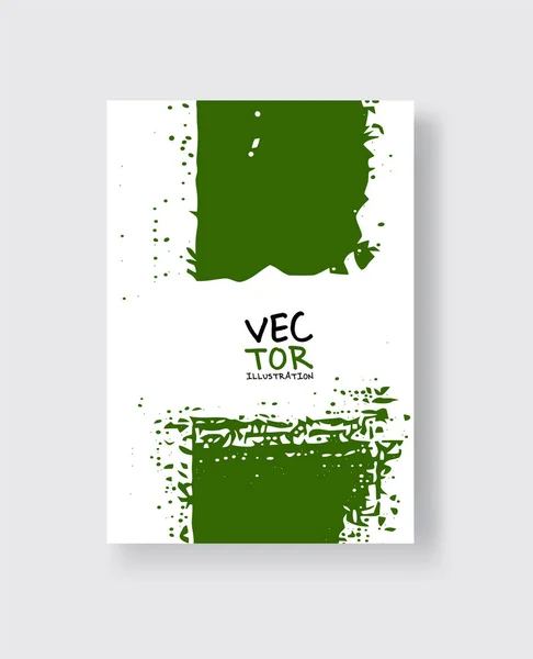 Coup de pinceau encre verte sur fond blanc. Style minimaliste . — Image vectorielle