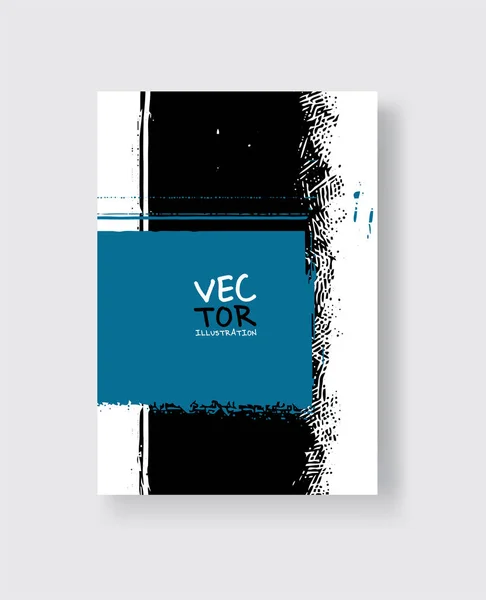 Black blue ink brush stroke on white background. Minimalistic style. — Stock Vector