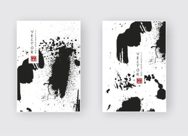 Beyaz arka planda siyah mürekkep fırça sıyrık.