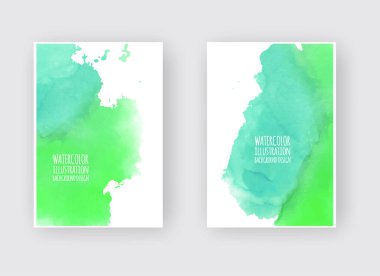 Suluboya lekeli kartlar. Vektör illüstrasyonu