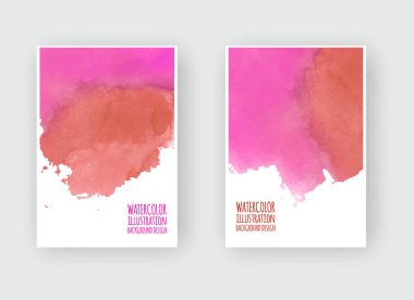 Suluboya lekeli kartlar. Vektör illüstrasyonu