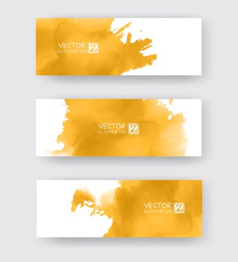 Doğu Asya tarzında soyut mürekkep boyama elementine sahip pankartlar.