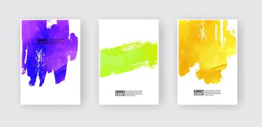 Soyut suluboya renk tasarım pankartı seti. Vektör