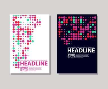 Tasarım için en düşük renk kaplamaları. Geometrik çember yarım ton renk arkaplanı.