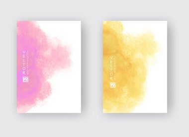 Vektör poster şablonu. El çizimi suluboya arkaplan.