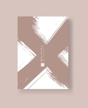 Grunge efektli soyut mürekkep fırçası pankartları