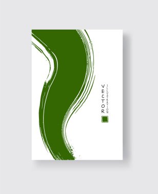 Grunge efektli soyut mürekkep fırçası pankartları