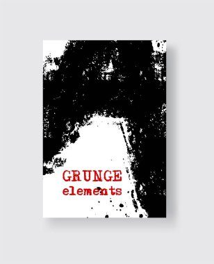 Beyaz arka planda siyah mürekkep fırçası darbesi. Grunge leke elementinin vektör illüstrasyonu.