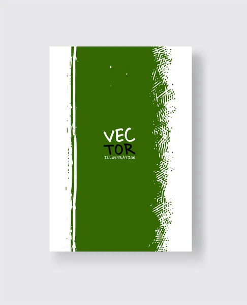 Pincel de tinta verde no fundo branco. Estilo minimalista . — Vetor de Stock