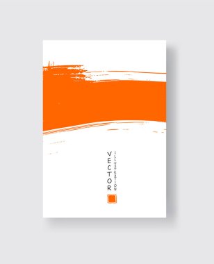 Grunge efektli soyut mürekkep fırçası afişleri. Vektör illüstrasyonu