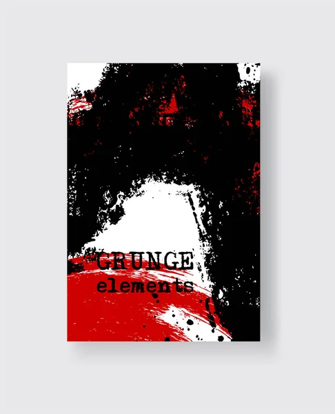 Pinceau Rouge Encre Noire Sur Fond Blanc Style Japonais Illustration — Image vectorielle