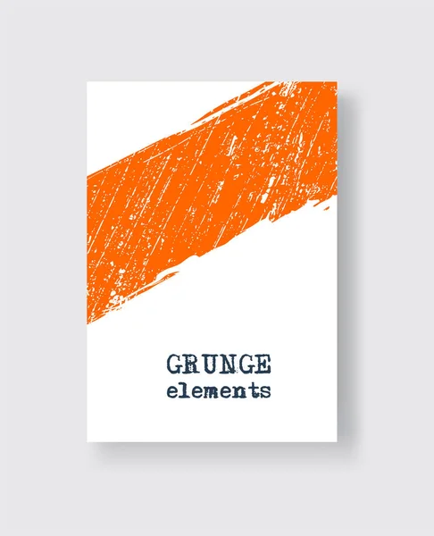 Orange Grunge Pensel Stroke Vit Bakgrund Minimalistisk Stil Vektor Illustration — Stock vektor