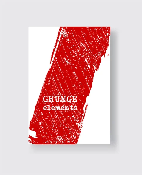 Pinceau Grunge Rouge Sur Fond Blanc Style Minimaliste Illustration Vectorielle — Image vectorielle
