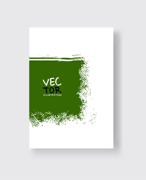 Coup Pinceau Encre Verte Sur Fond Blanc Style Minimaliste Illustration — Image vectorielle