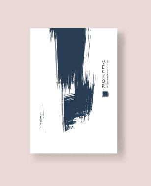 Grunge efektli soyut mürekkep fırçası afişleri. Vektör illüstrasyonu