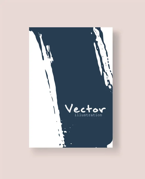 Abstrakt Bläckborste Banderoller Med Grunge Effekt Vektorillustration — Stock vektor