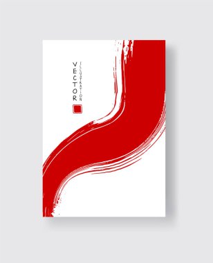 Grunge efektli soyut mürekkep fırçası afişleri. Vektör illüstrasyonu