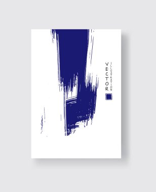 Grunge efektli soyut mürekkep fırçası afişleri. Vektör illüstrasyonu