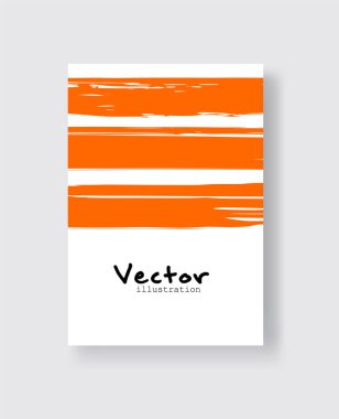 Grunge efektli soyut mürekkep fırçası afişleri. Vektör illüstrasyonu