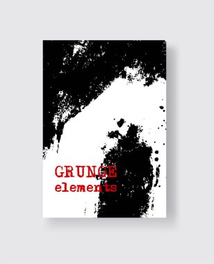 Beyaz arka planda siyah mürekkep fırçası darbesi. Japon tarzı. Grunge leke elementinin vektör illüstrasyonu.