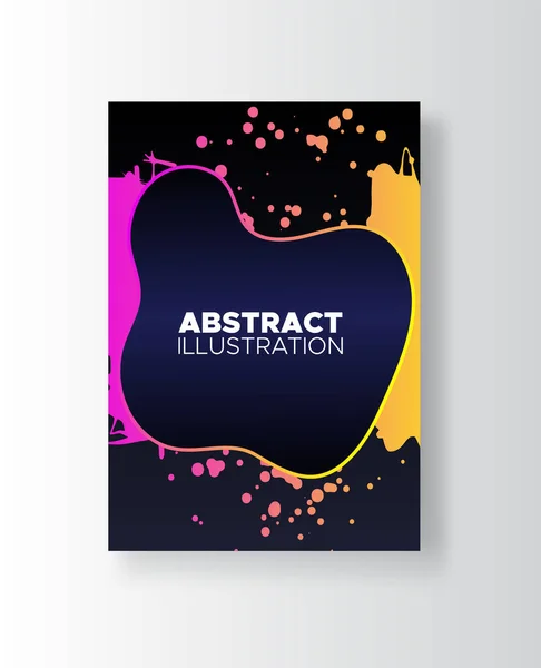 Modern Abstract Vector Banners Ink Style Shapes Gradient Colors Black — Stock Vector