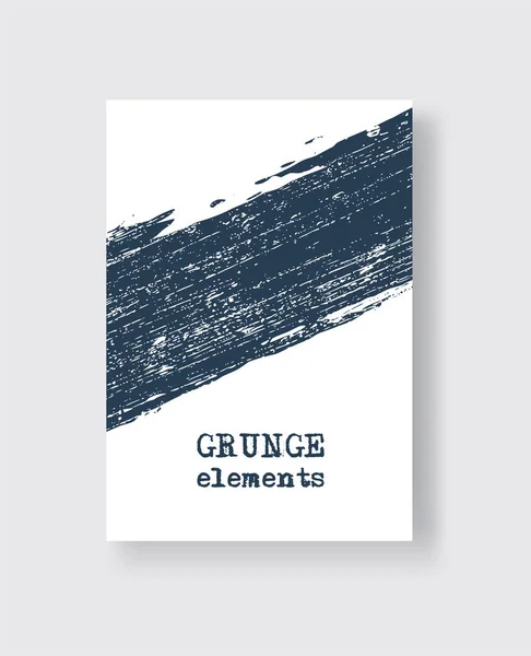 Coup Pinceau Grunge Bleu Sur Fond Blanc Style Minimaliste Illustration — Image vectorielle