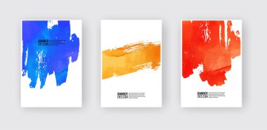 Suluboya tasarım pankartı seti. Vektör illüstrasyonu