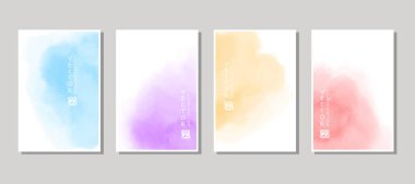 Vektör afiş soyut şekiller collection beyaz arka plan üzerinde izole boyar. El renk boya fırça darbeleri seti çekilmiş. Suluboya öğeleri.