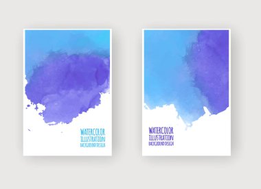 Sulu Boya lekesi ile kartların ayarlayın. Elle çizilmiş kartlarla dizi öğesi tasarımınız için beyaz arka plan üzerinde engelliyor. Tarihi, kartpostal, afiş, logo için tasarım. Vektör çizim.