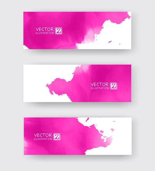 Banners Met Abstracte Kleur Inkt Element Wassen Schilderij Element Oost — Stockvector
