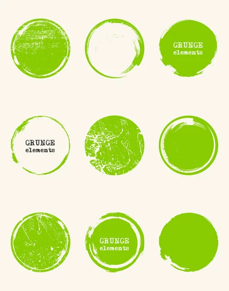 Grunge Forme Cerchio Colore Impostato Illustrazione Astratta Del Vettore — Vettoriale Stock