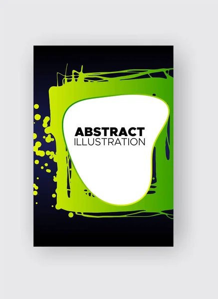 Modern Abstract Vector Banners Ink Style Shapes Gradient Colors Black — Stock Vector