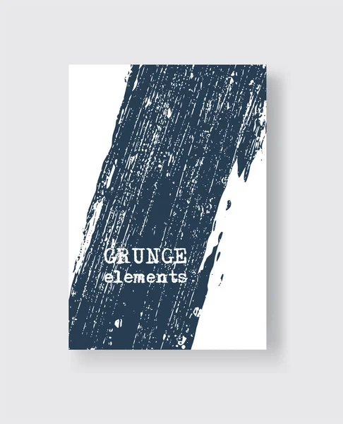 Pincel Grunge Azul Fundo Branco Estilo Minimalista Ilustração Vetorial Manchas — Vetor de Stock