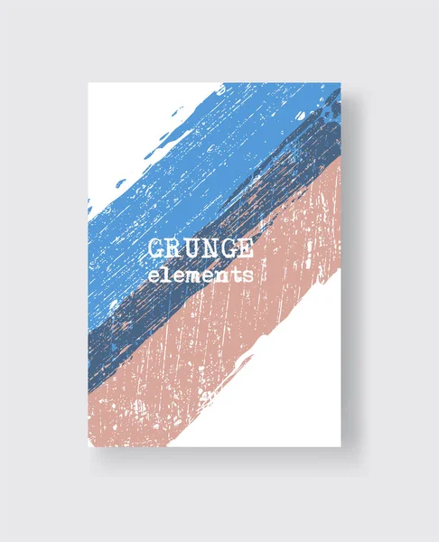 Pincel Azul Coral Grunge Fundo Branco Estilo Minimalista Ilustração Vetorial —  Vetores de Stock