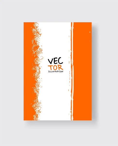 Pinceau Encre Orange Sur Fond Blanc Style Minimaliste Illustration Vectorielle — Image vectorielle