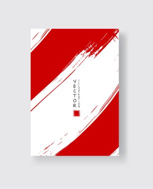 Grunge efektli soyut mürekkep fırçası afişleri. Vektör illüstrasyonu